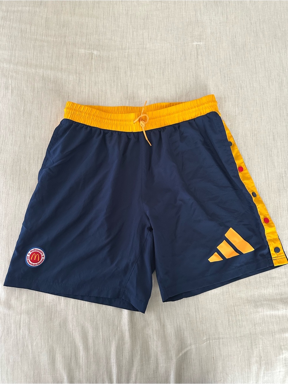 Adidas/Eric Emanuel Men’s Navy & Yellow Athletic Shorts